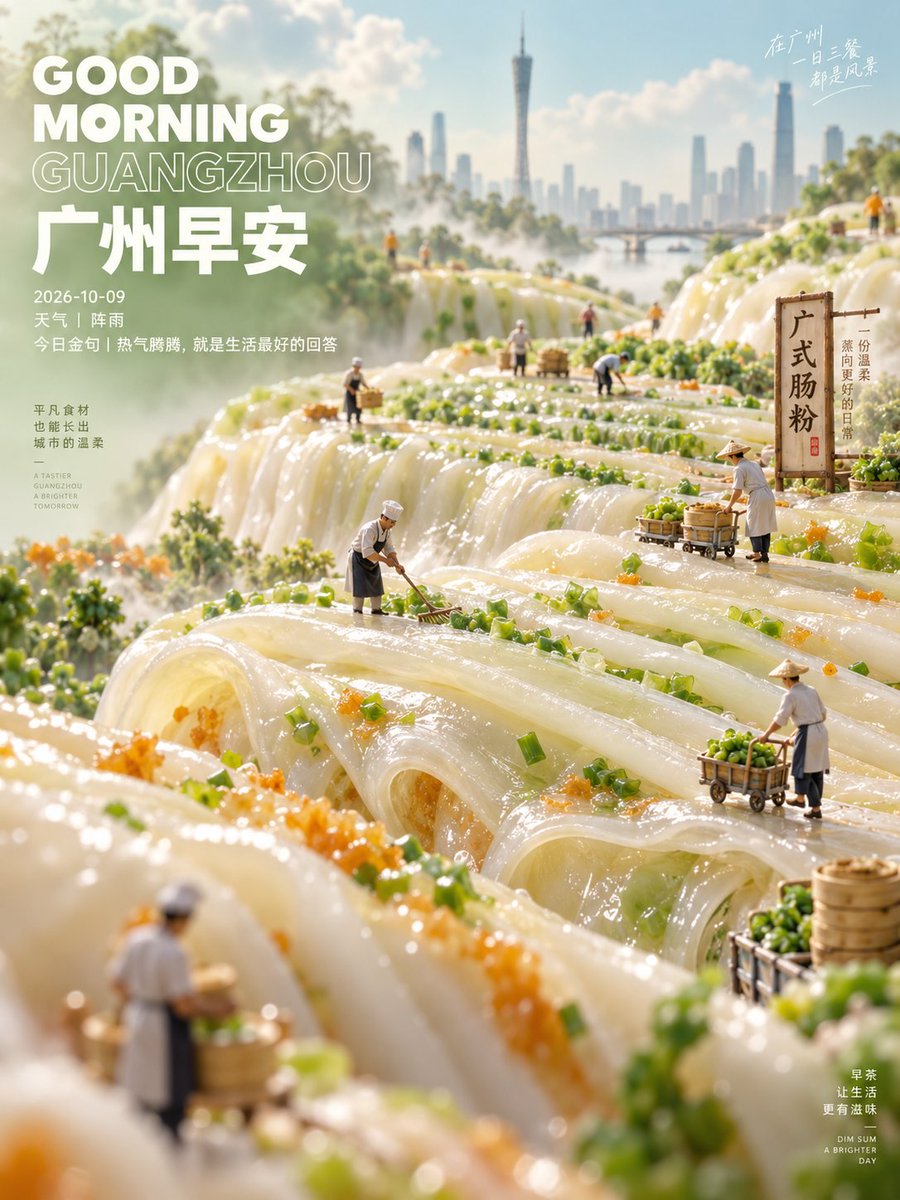 Social Media Post - Guangzhou Morning Food Landscape Poster — output 1