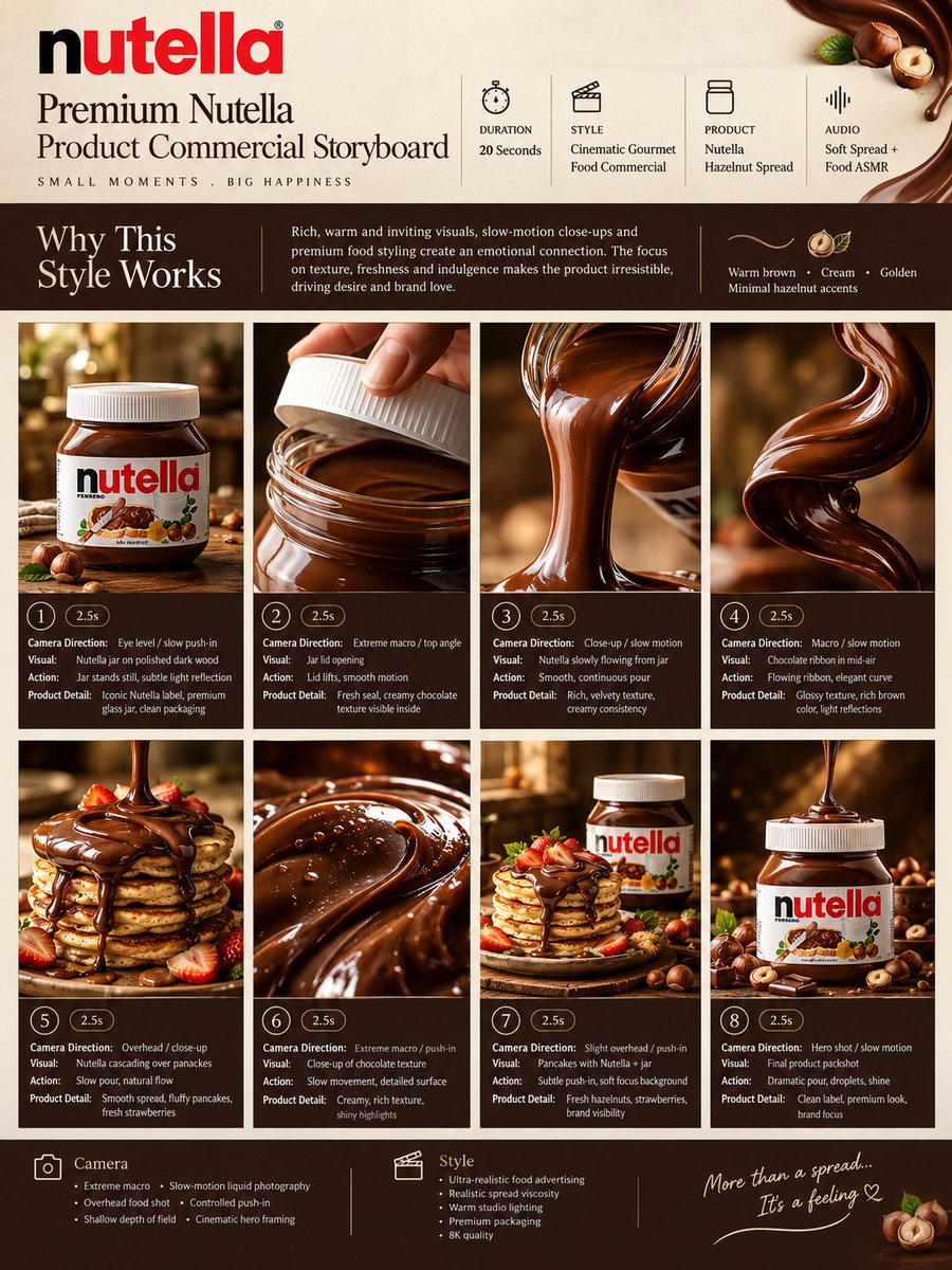 Comic / Storyboard - Gourmet Product Commercial Storyboard Template — output 1