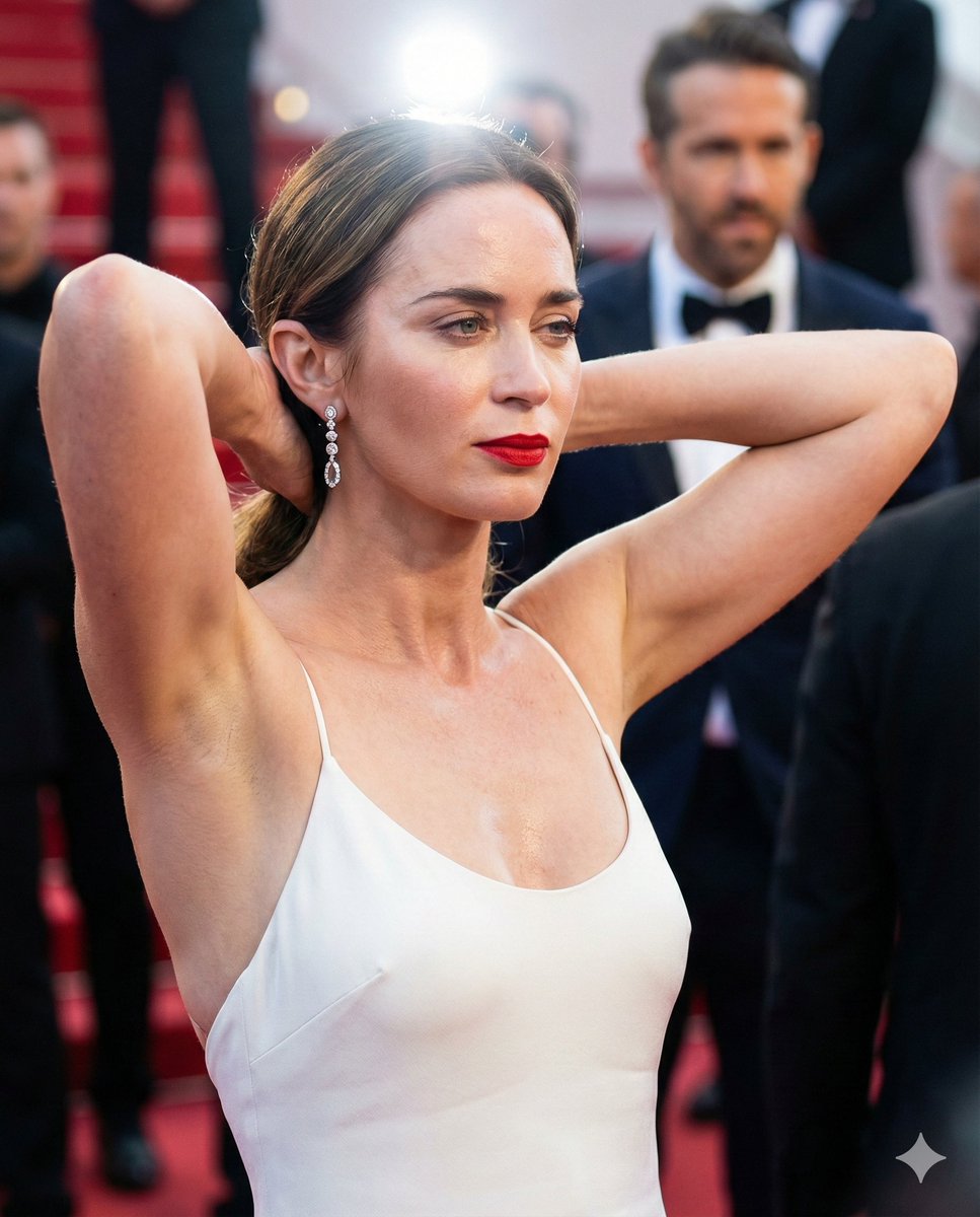 Emily Blunt Red Carpet Portrait with Extreme Technical Detail — output 1