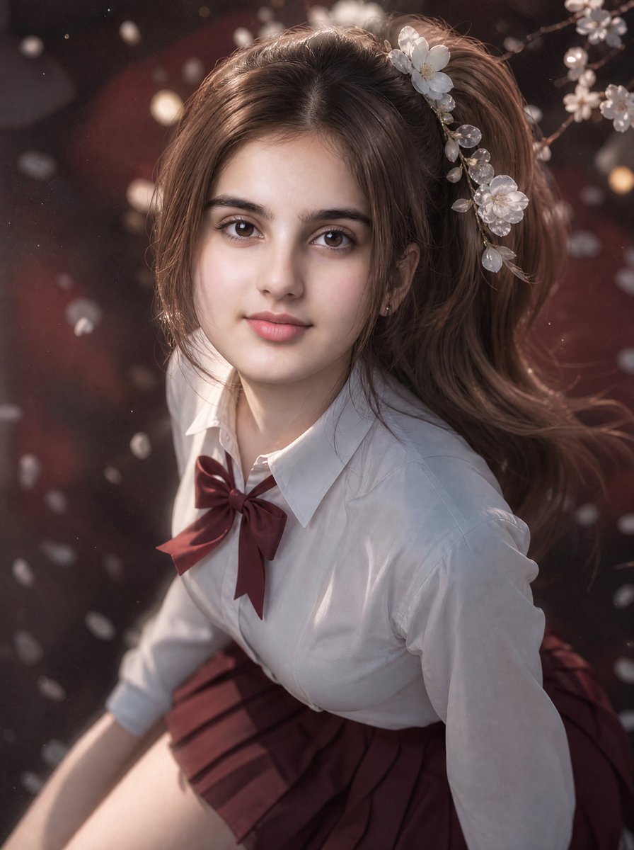 Profile / Avatar - 3D Guoman Cherry Blossom Schoolgirl Portrait — output 1