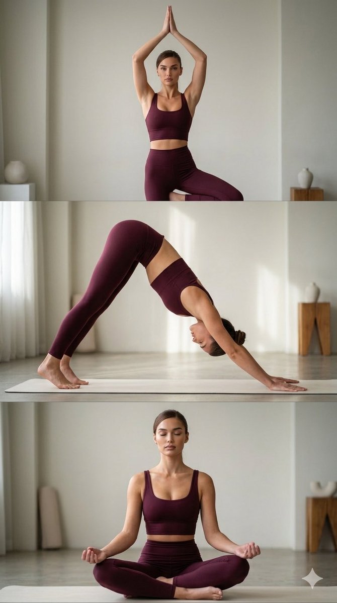 Comic / Storyboard - Yoga Pose Editorial Collage — output 1