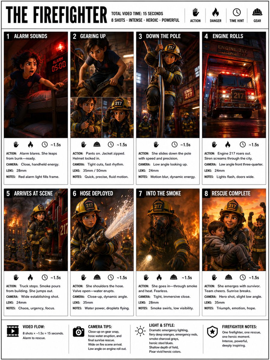 Infographic / Edu Visual - Firefighter Storyboard Infographic — output 1