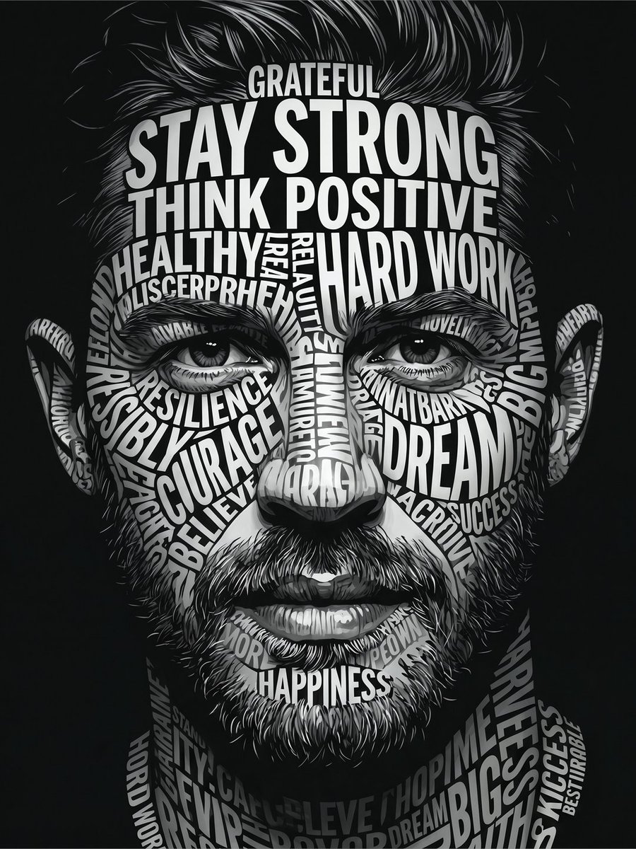 Social Media Post - Motivational Word Portrait Art — output 1