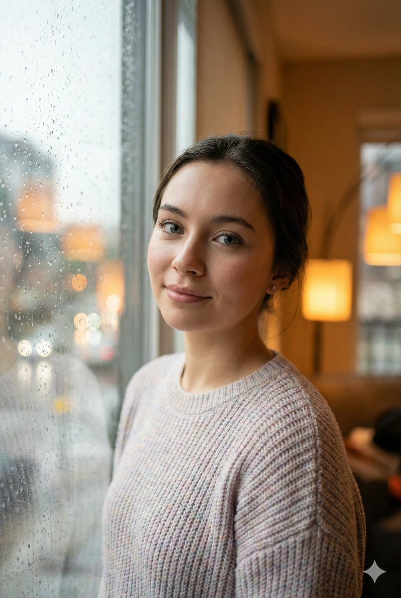 Profile / Avatar - Cozy Realism Rainy Day Portrait Prompt — output 1