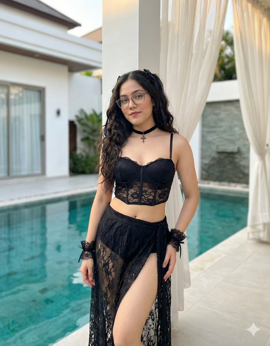 Luxury Poolside Gothic Misa Amane Cosplay Editorial — output 1