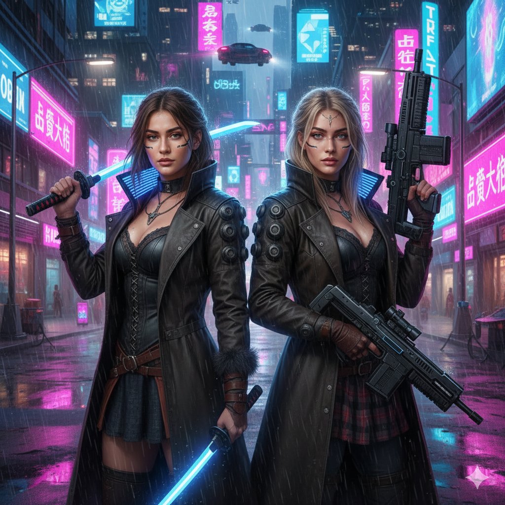 Game Asset - Cyberpunk Motorcycle Chase in Neon Megacity — output 1
