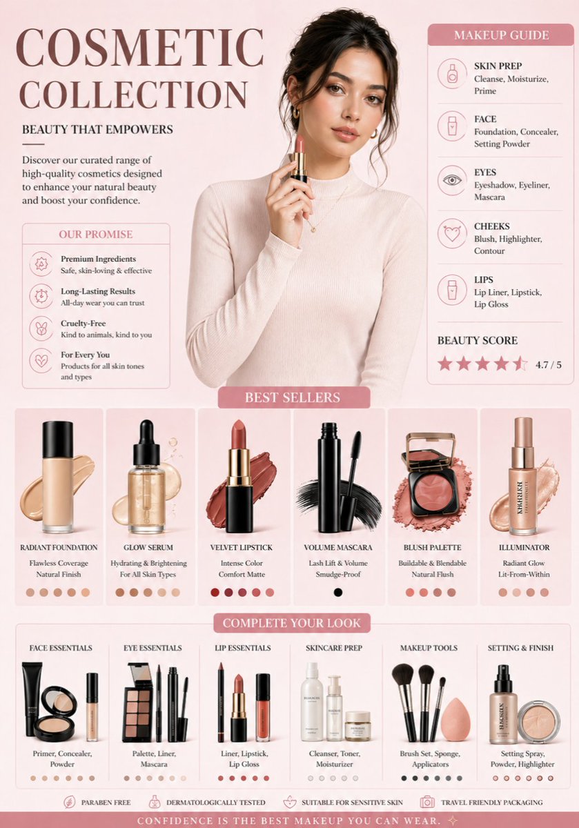 E-commerce Main Image - Luxury Cosmetic Brand Infographic — output 1
