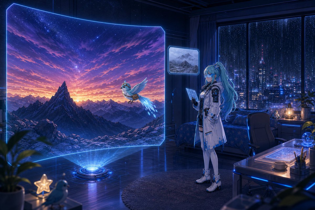 Comic / Storyboard - Holographic Mountain Bedroom — output 1
