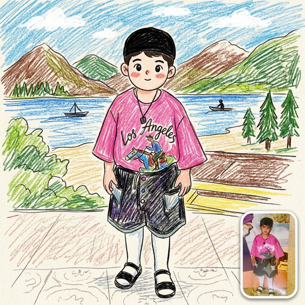 Comic / Storyboard - Photo to Crayon Drawing — output 1