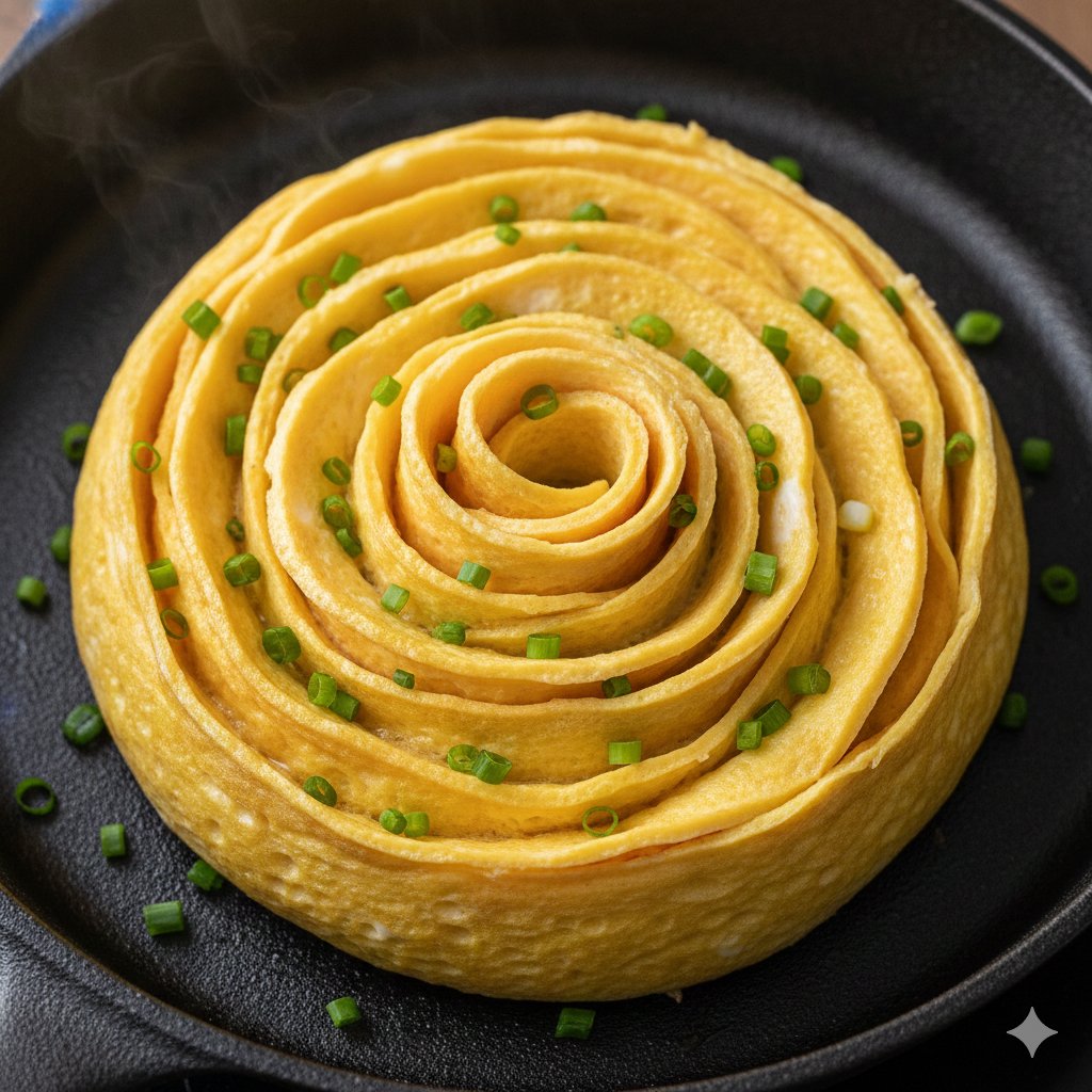 Cinematic Close-Up of Rose-Shaped Tamagoyaki — output 1