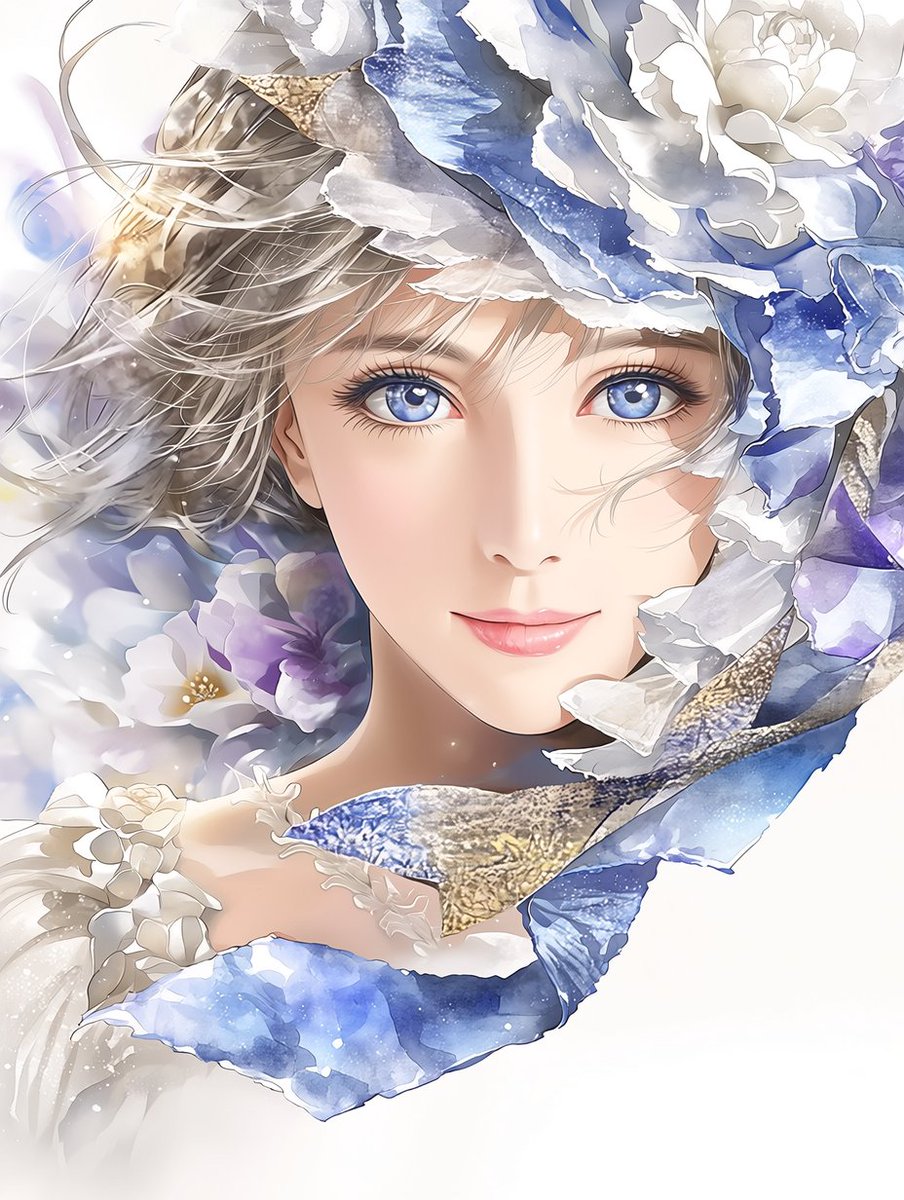Profile / Avatar - Layered Watercolor Paper Portrait — output 1