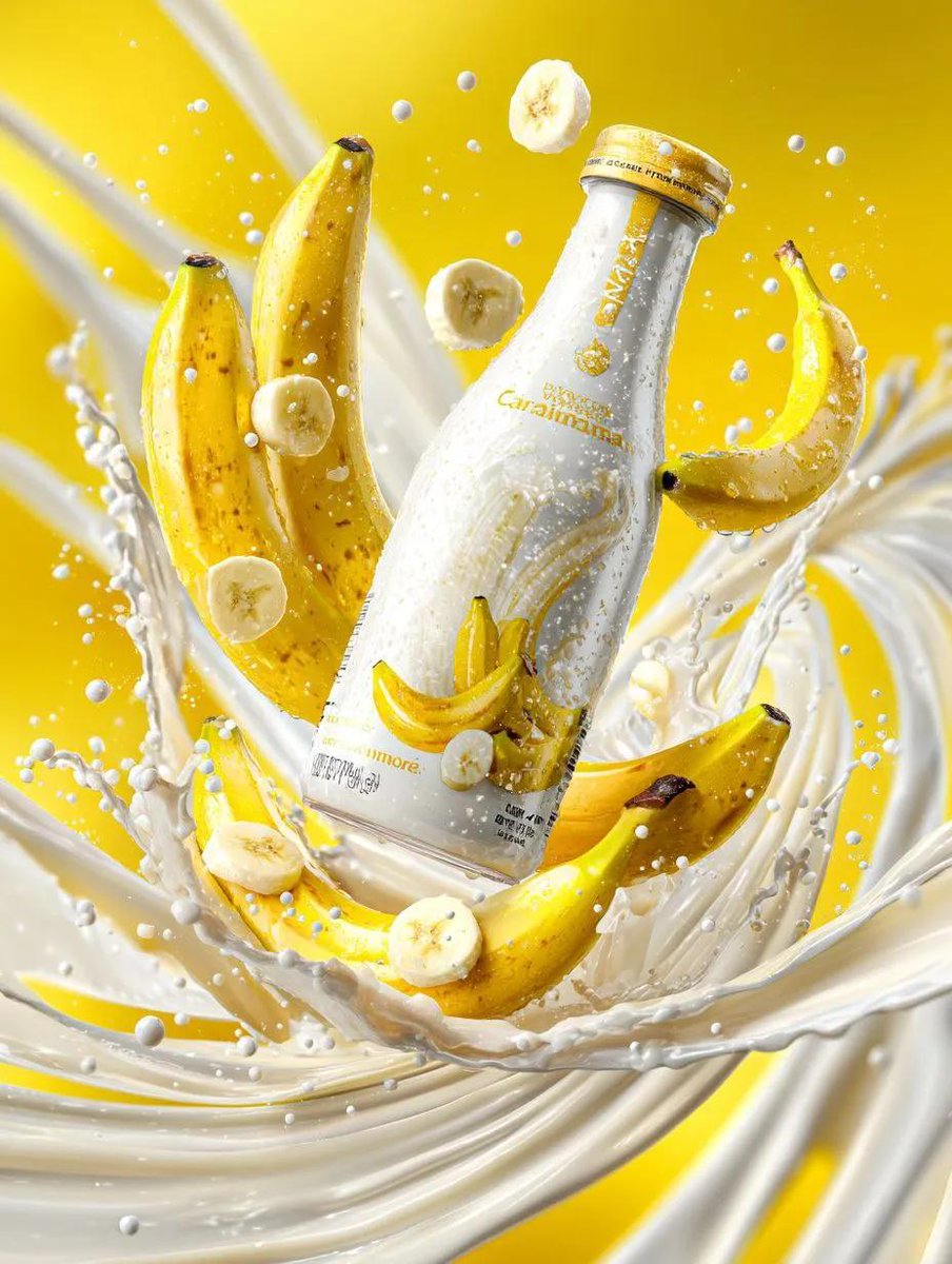 E-commerce Main Image - Banana Milk Commercial Ad — output 1