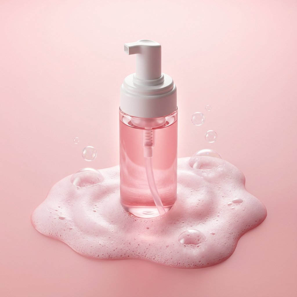 E-commerce Main Image - Minimalist Skincare Product Photography with Bubbles — output 1