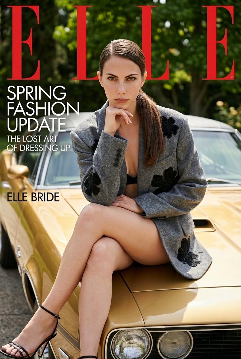 High-Fashion ELLE Magazine Cover Shot Prompt — output 1
