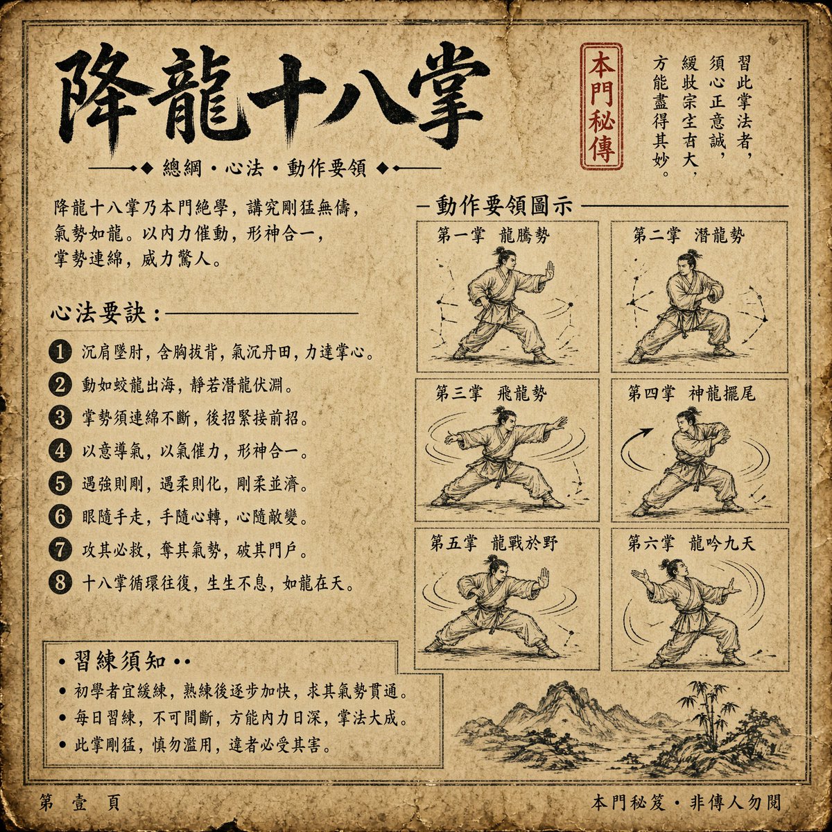 Infographic / Edu Visual - Ancient Dragon Palm Kung Fu Manual — output 1