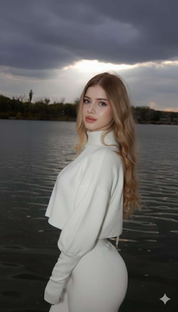 Cinematic Lakeside Fashion Portrait Prompt (Golden Hour) — output 1