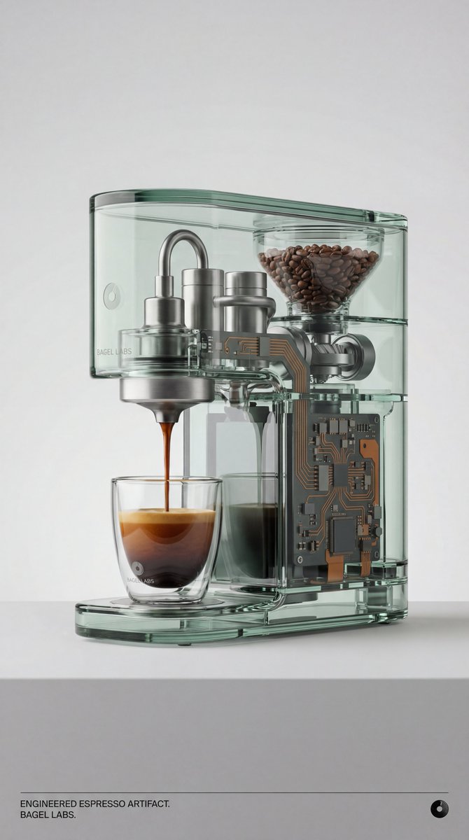 Recontextualized Glass Espresso Machine Product Shot — output 1