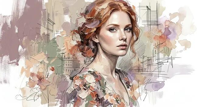 Social Media Post - Impasto Oil and Sketch Mixed-Media Portrait — output 1