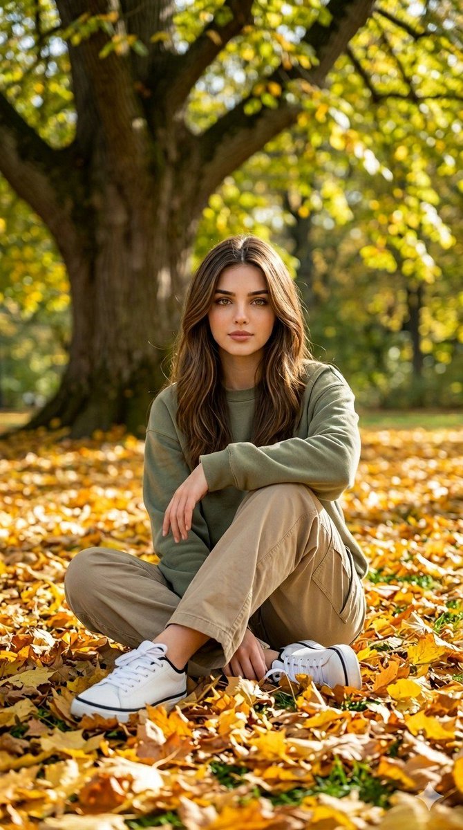 Profile / Avatar - Autumn Park Relaxed Portrait — output 1