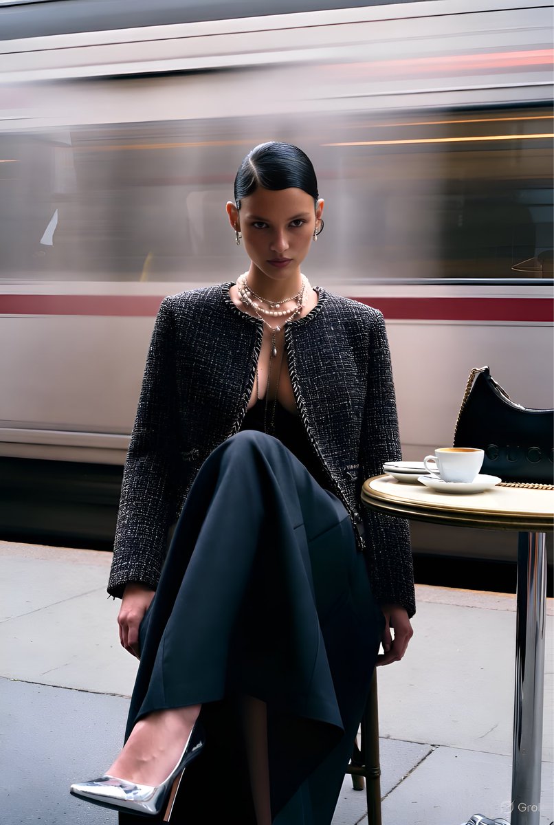 Gucci Campaign Subway Platform Fashion Prompt — output 1