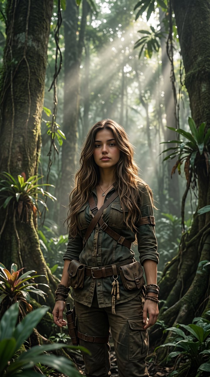 Profile / Avatar - Cinematic Tropical Forest Survival Portrait — output 1