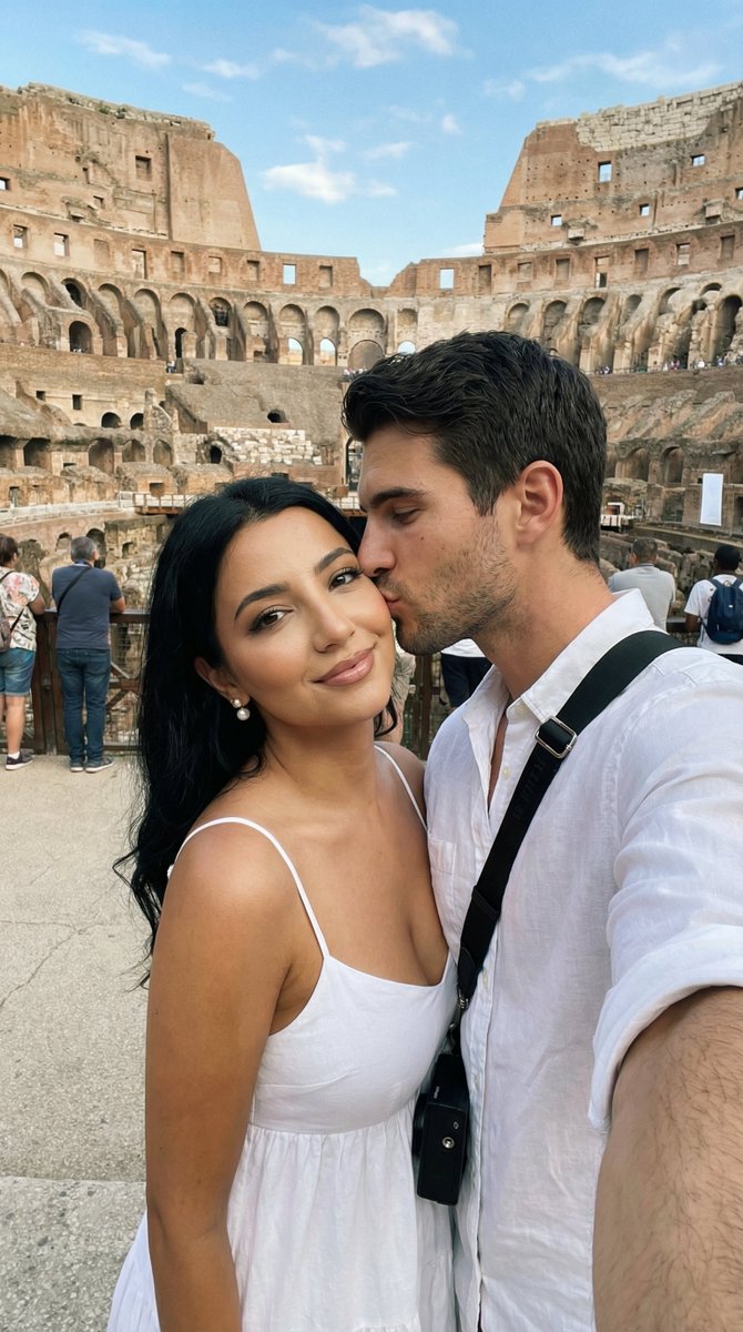 Social Media Post - Photoreal Cinematic Travel Editorial in the Colosseum — output 1