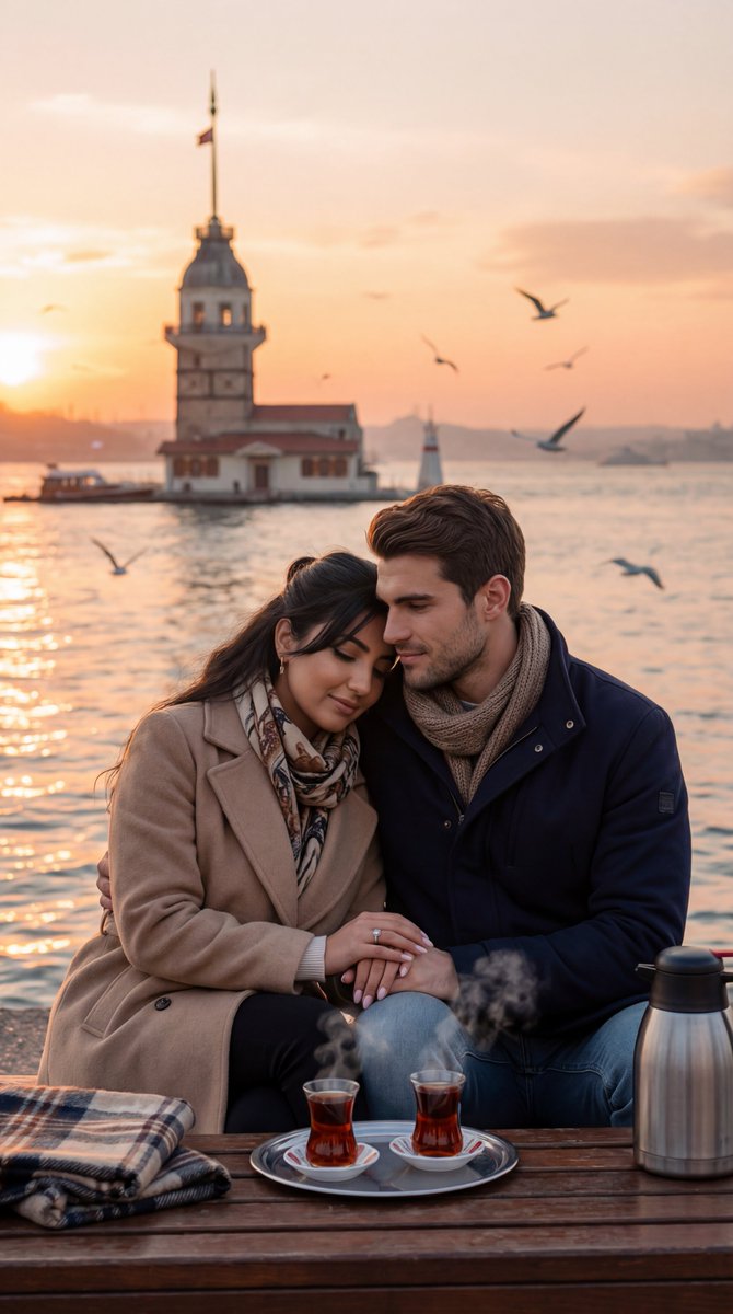 Ultra-Photorealistic Romantic Film Still (Uskudar Sunset) — output 1