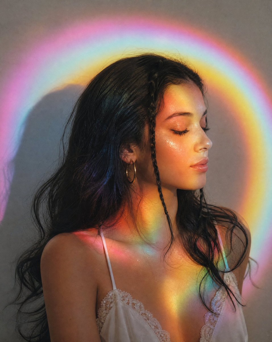 Profile / Avatar - Rainbow Halo Editorial Portrait — output 1