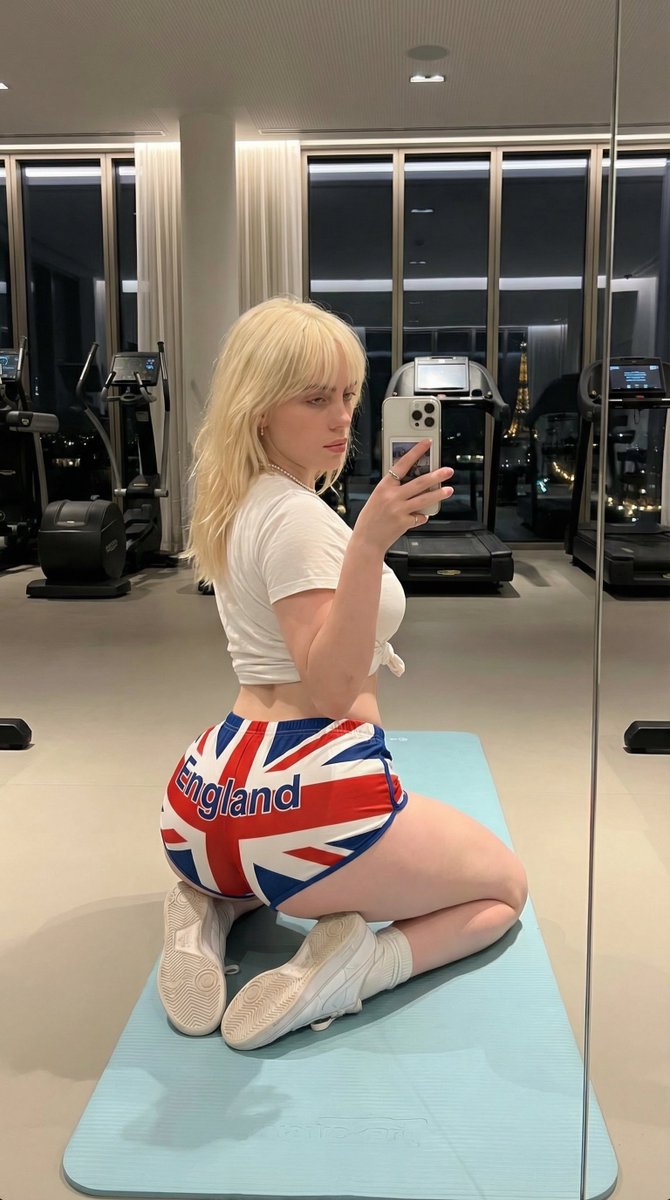 Social Media Post - Exaggerated Physique Gym Mirror Selfie Prompt (Spain Theme) — output 1