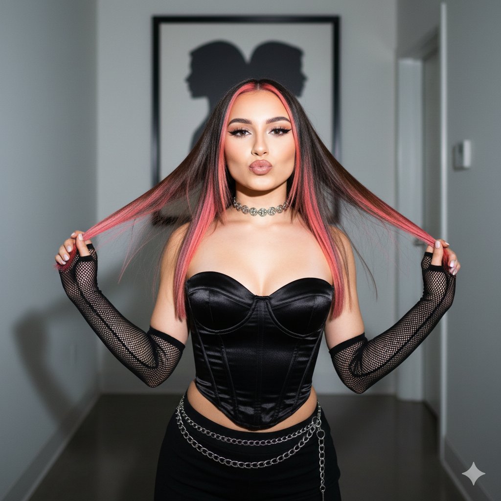 Profile / Avatar - Y2K Influencer Flash Photography Portrait — output 1