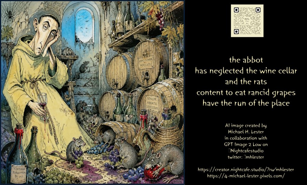 Social Media Post - Haiku About Neglected Wine Cellar