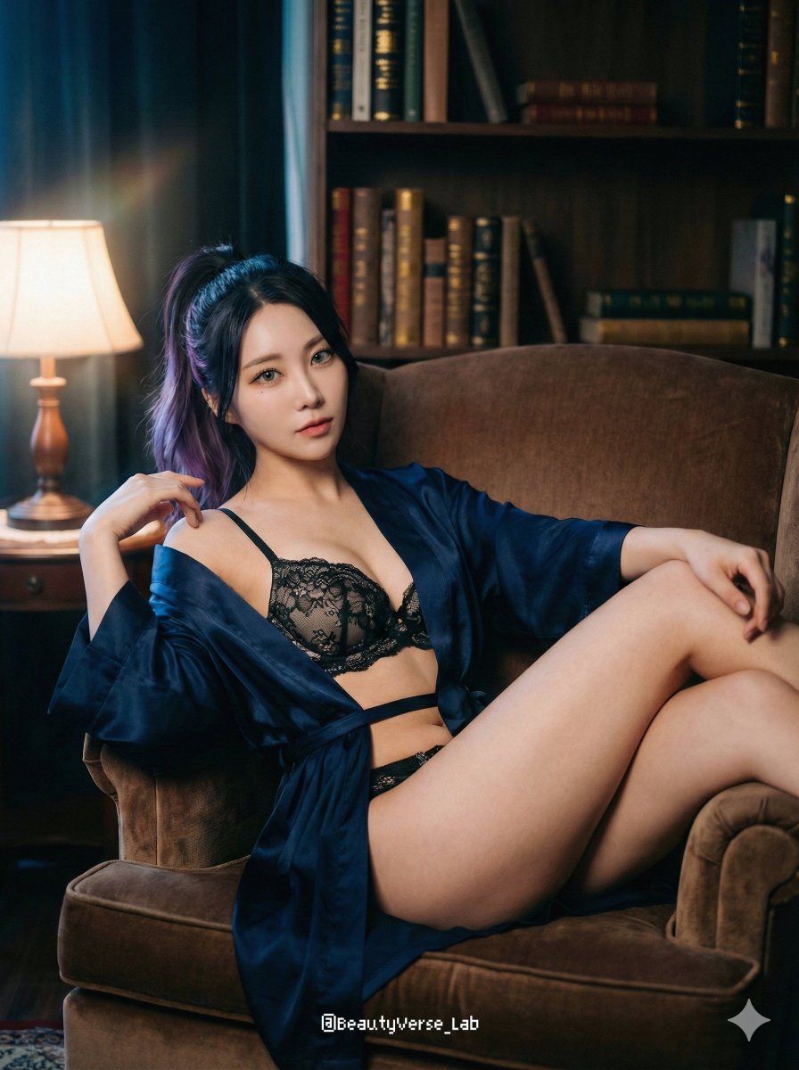 Cinematic Lingerie Portrait in Vintage Study — output 1