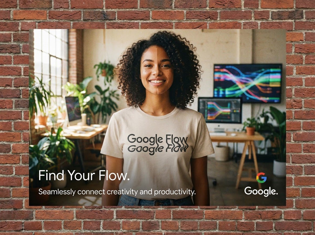 Product Marketing - Google Flow Ad Poster: Nano Banana Pro vs Grok — output 1