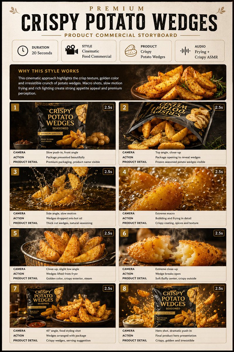 Comic / Storyboard - Potato Wedges Commercial Storyboard — output 1