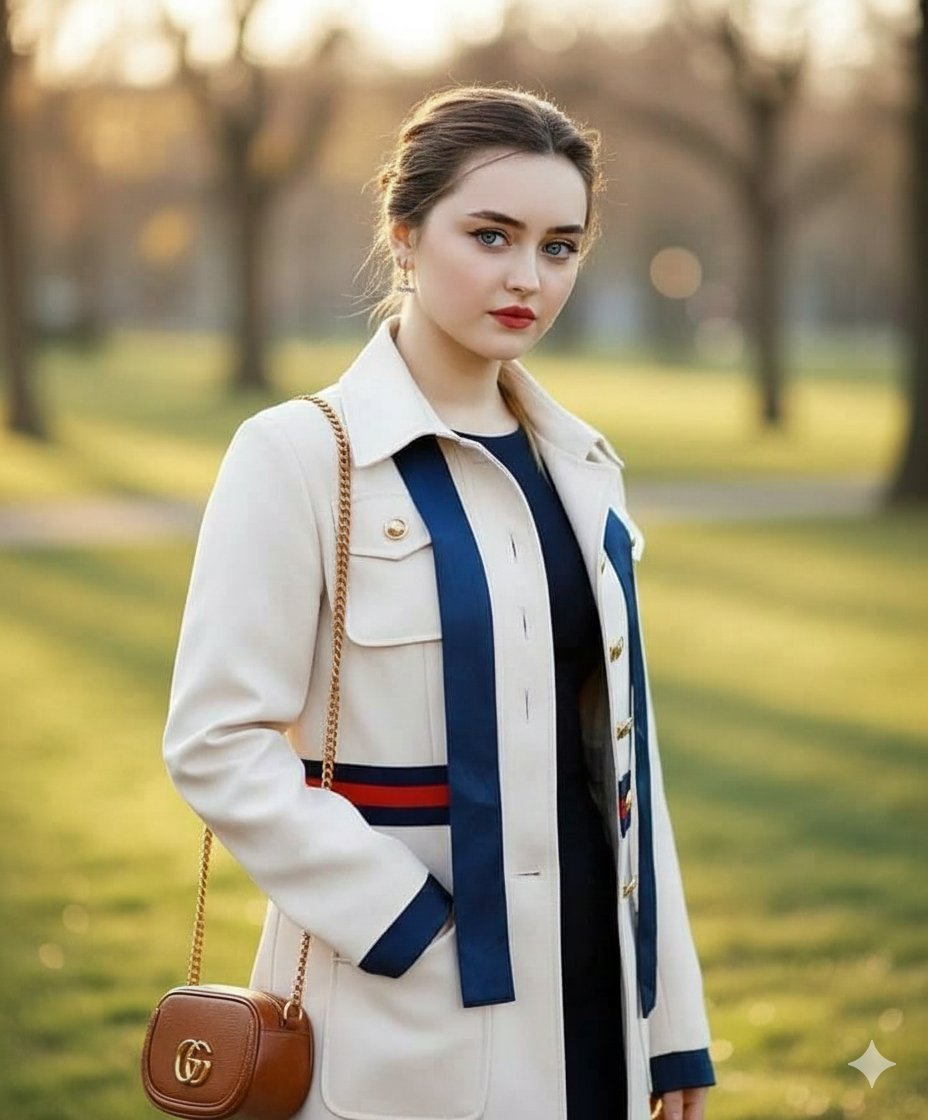 Social Media Post - Vogue Style Luxury Trench Coat Fashion Portrait — output 1