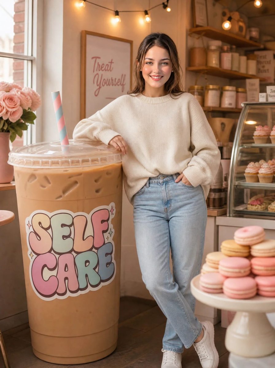 Product Marketing - Cozy Bakery Giant Coffee Scene — output 1