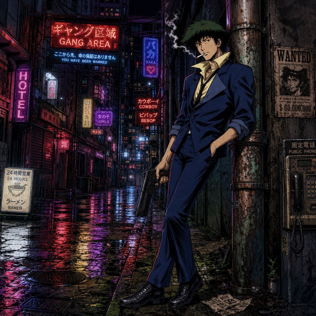 Comic / Storyboard - Spike Spiegel Comic Book Style — output 1