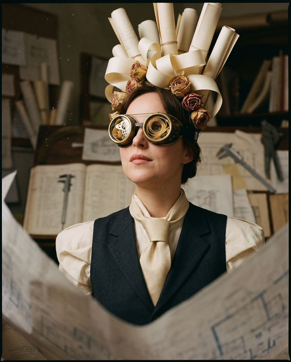 Product Marketing - Sculpted Parchment Headpiece Portrait — output 1