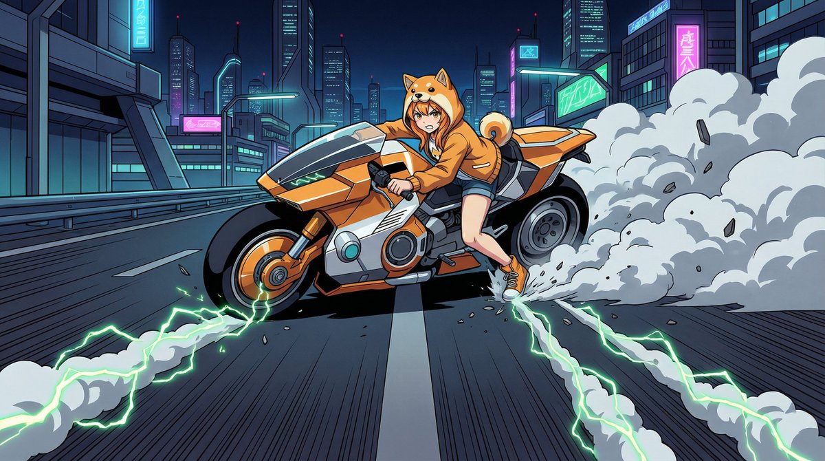 Game Asset - AKIRA 'Slide Brake Scene' Recreation Prompt — output 1