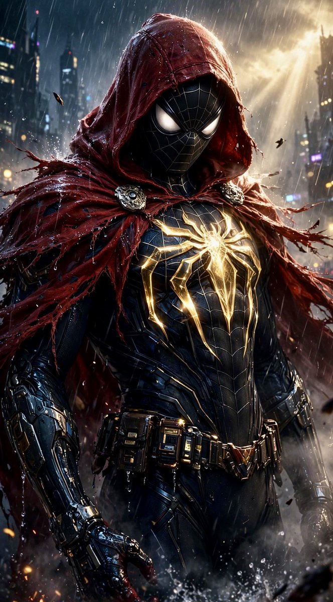 Comic / Storyboard - Dark Hooded Spider-Man Portrait — output 1