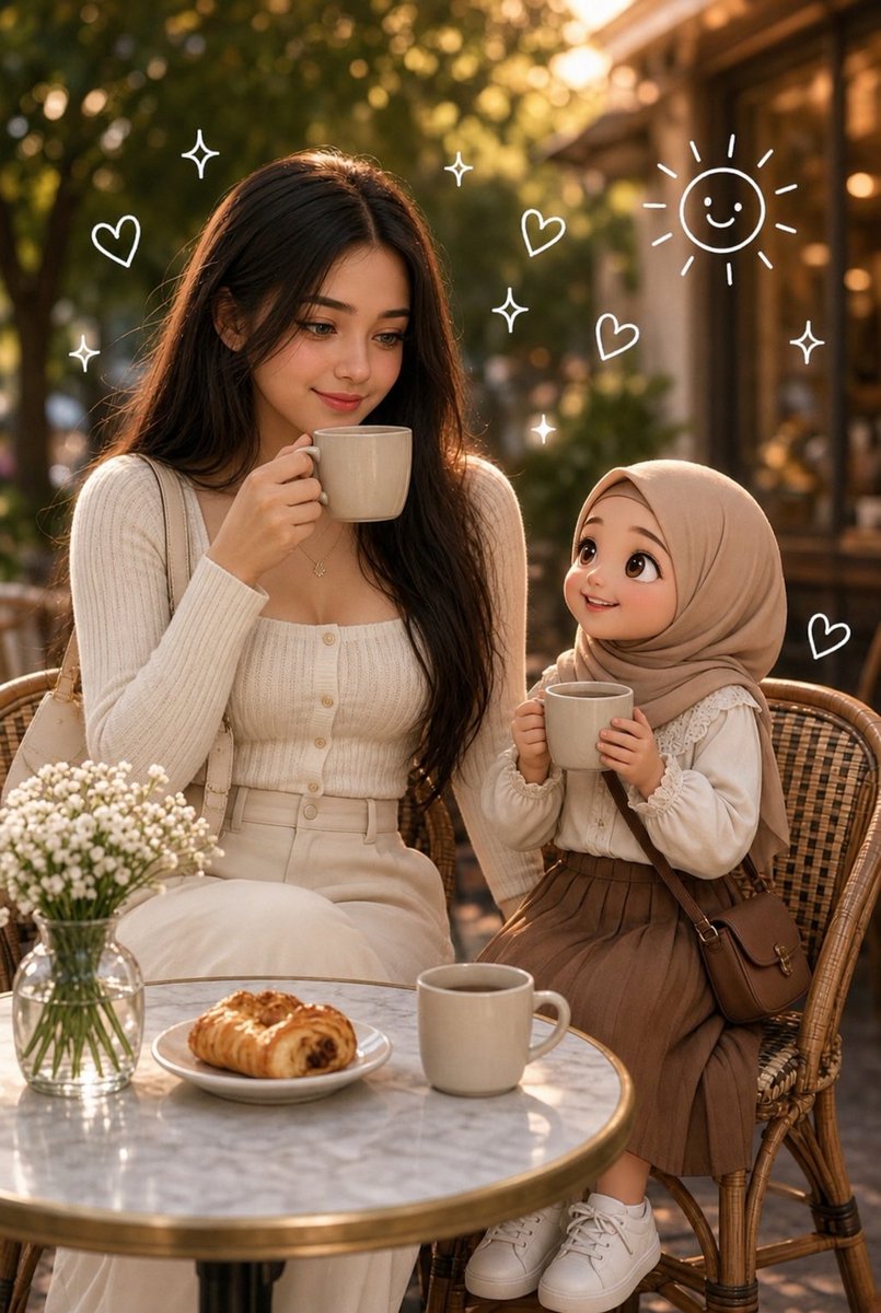 Social Media Post - Korean Girl Golden Hour Cafe Cinematic Portrait — output 1