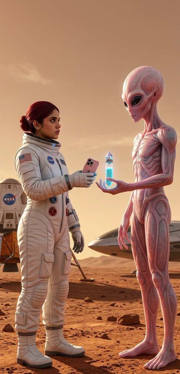Comic / Storyboard - Martian Astronaut and Alien Exchange — output 1
