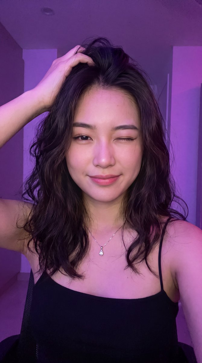Profile / Avatar - Neon Winking Selfie Portrait — output 1