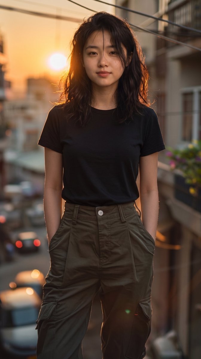 Social Media Post - Urban Cinematic Golden Hour Portrait — output 1