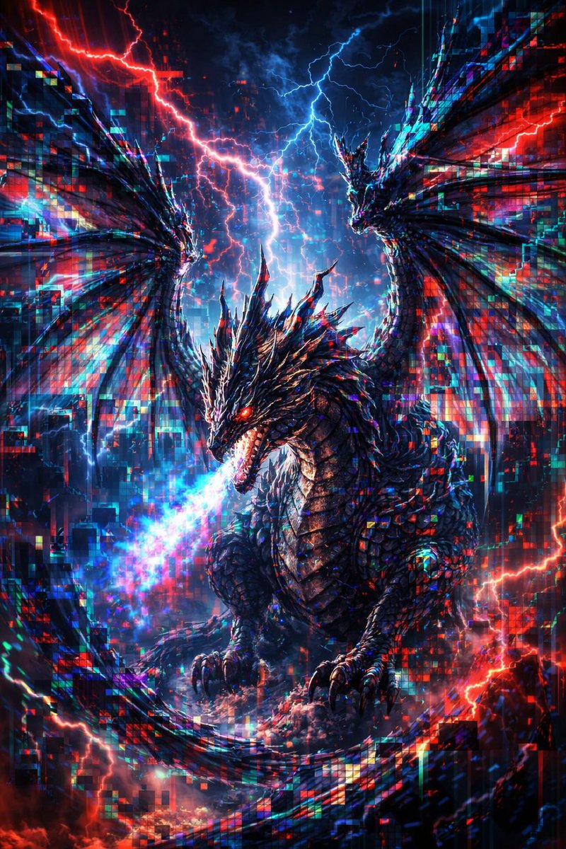 Game Asset - Glitch Storm Dragon Prompt — output 1