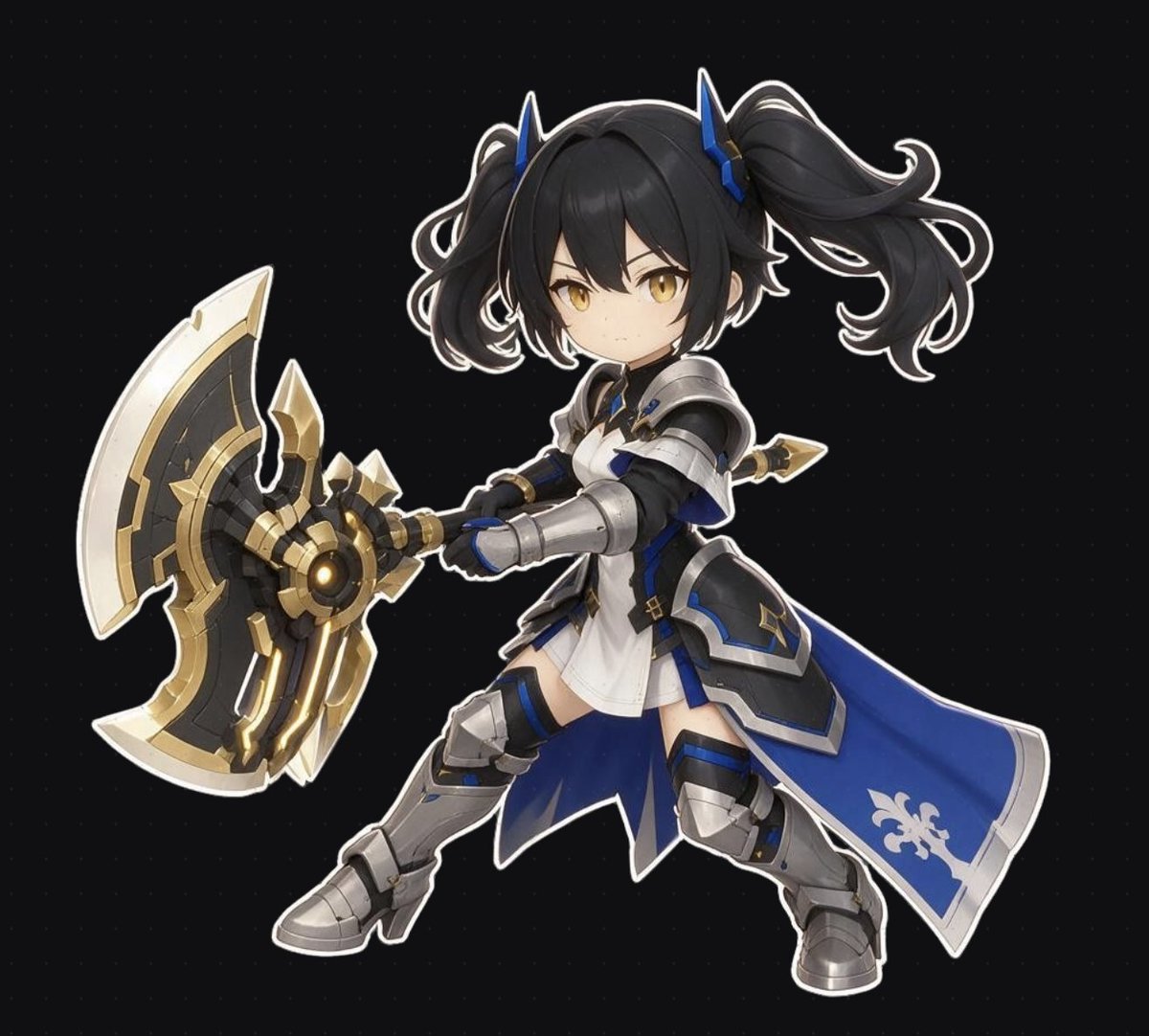 Game Asset - Chibi Fantasy Axe Knight — output 1