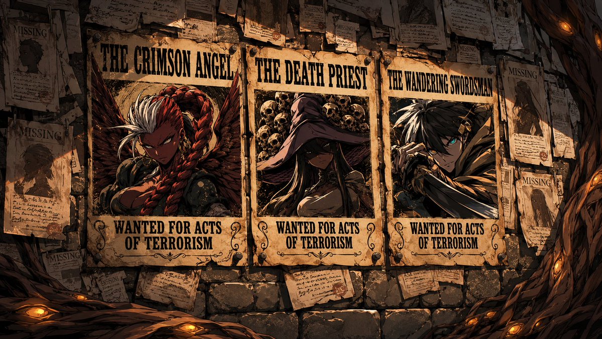 Comic / Storyboard - Anime Fantasy Wanted Poster Wall — output 1