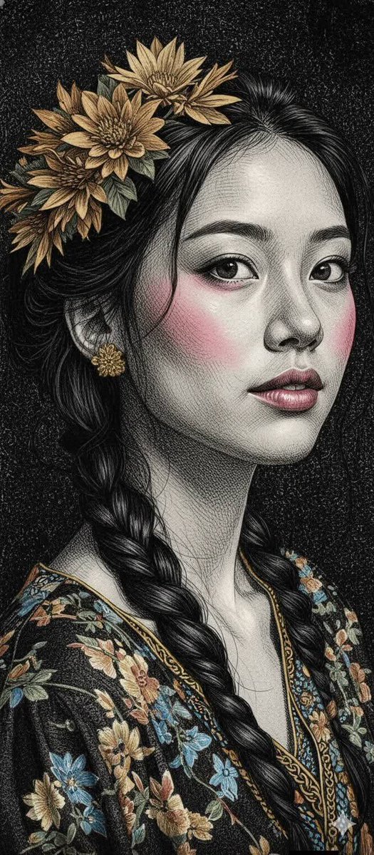 Engraved Surreal Illustration Portrait — output 1