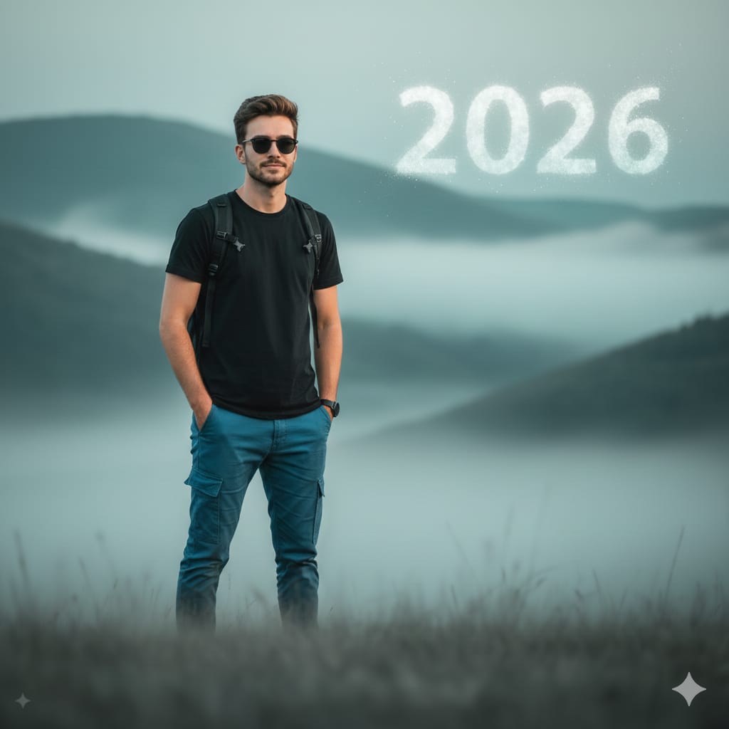 YouTube Thumbnail - Cinematic Mountain Portrait with Floating Text — output 1