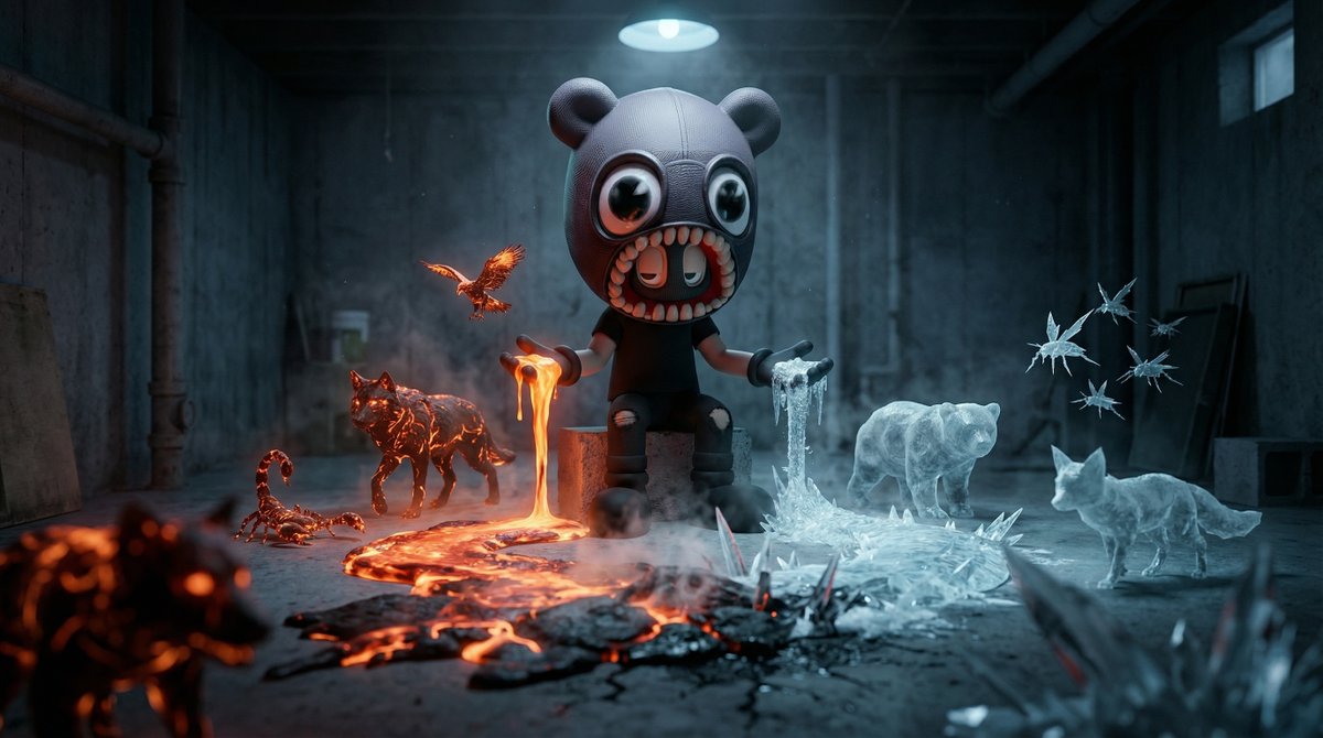 Game Asset - Cinematic Dark Fantasy Scene of Elemental Collision — output 1